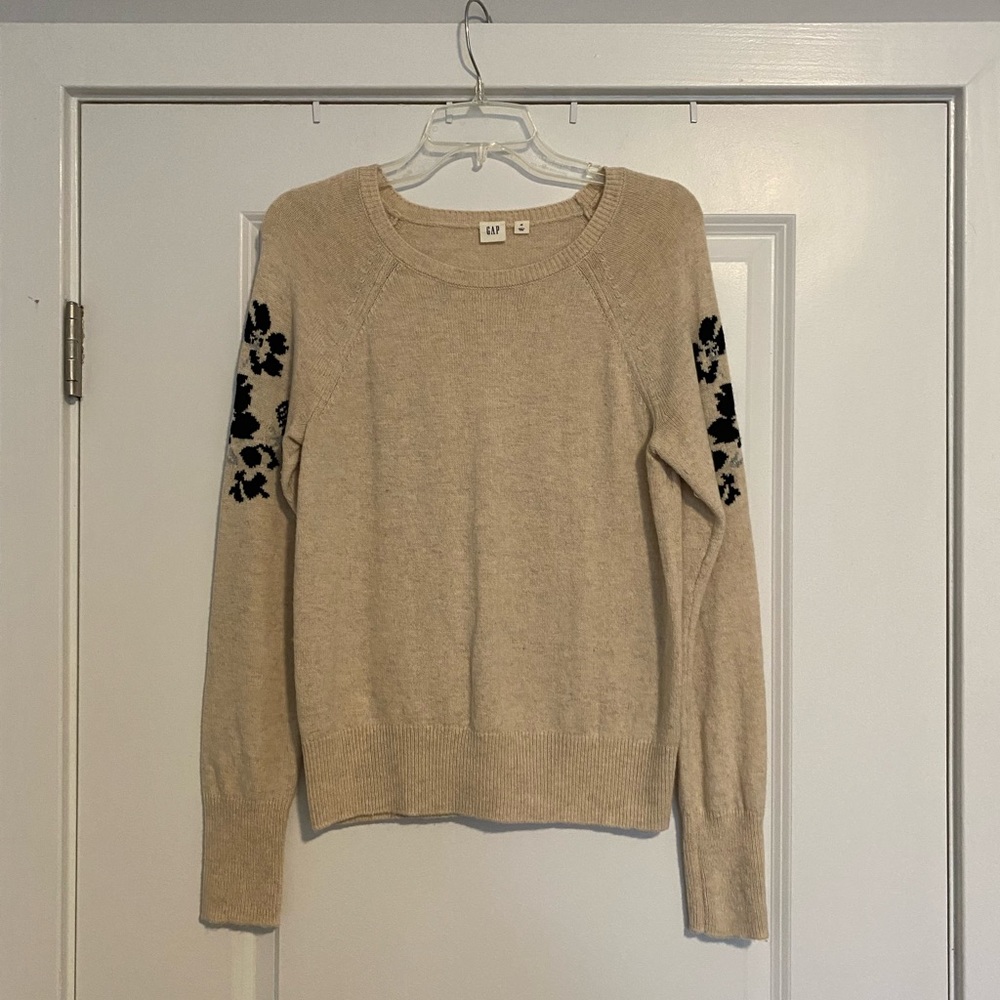 GAP Wool Floral Oatmeal Sweater - M